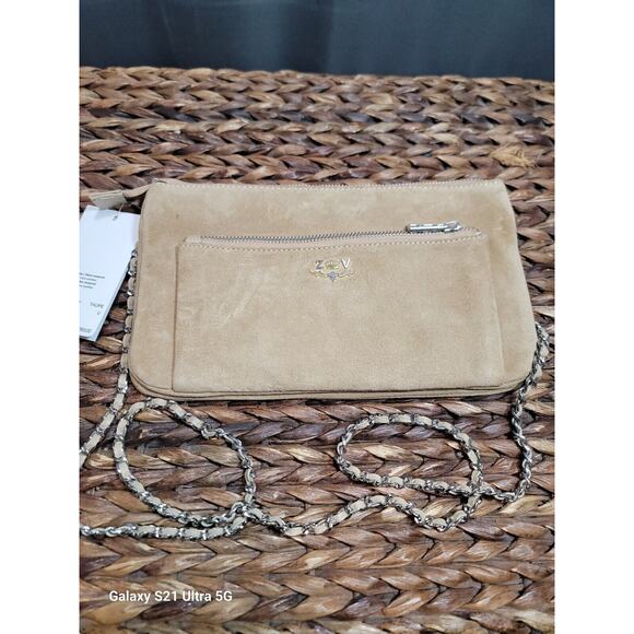 NWT Zadig & Voltaire Blason Tan Suede Leather Crossbody Camera Handbag Purse - Picture 1 of 16